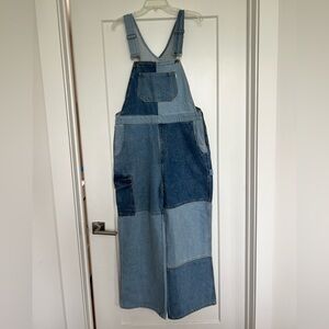 Ghanda patchwork denim overalls